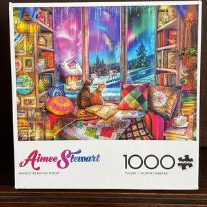 Buffalo Games 1000 piece puzzle Winter Reading Nook by artist Aimee Stewart